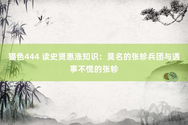 猫色444 读史贤惠涨知识:莫名的张轸兵团与遇事不慌的张轸